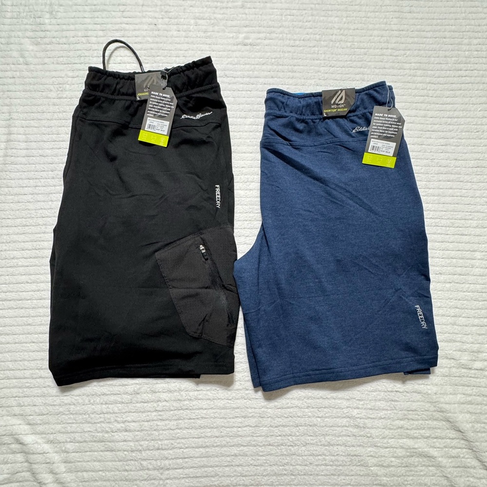 Eddie Bauer Black and Blue Athletic Shorts